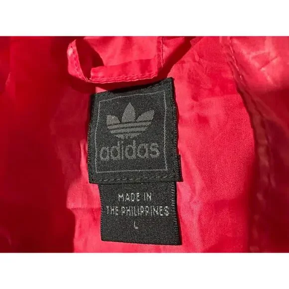 Vintage Adidas 3 Stripe Windbreaker Hot Pink L - Picture 6 of 7